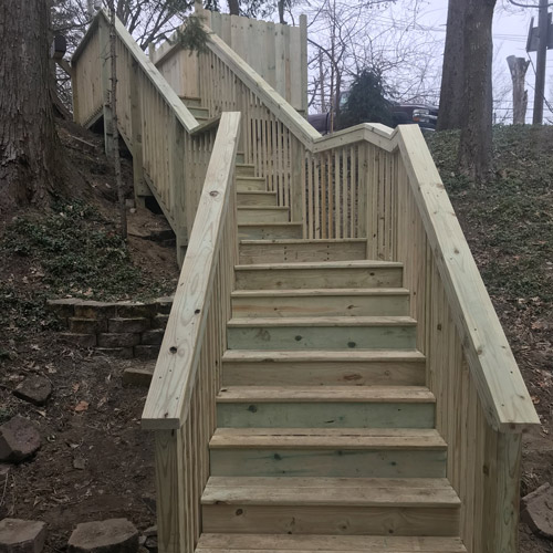 Treated Lumber Staircase